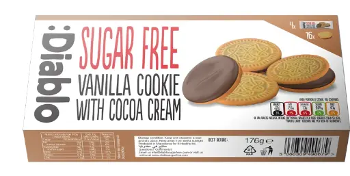 [490679] Diablo SF Sandwich Vanilla Cookies with Cocoa Cream 176g